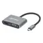 Manhattan USB-C 4-in-1-Adapter, grau / HDMI 4K + VGA / USB-A 3.2 / 87 W Stromversorgung