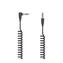 HAMA Flexi-Slim schwarz / Audiokabel / 3,5-mm-Klinkenstecker - 3,5-mm-Klinkenstecker 90° / Spiralkabel / 0,75 m
