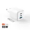 Mini-GaN FIXED mit 2x USB-C- und USB-Ausgang, PD-Unterstützung bis 65 W, weiß
