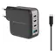 Conceptronic ALTHEA18B USB-Ladeadapter, schwarz / 1x USB-A 3.2 Gen2 / 3x USB-C / 100 W / GaN / PD
