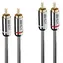 Lindy Cromo 3M anthrazit / Audiokabel / 3,5-mm-Klinkenstecker - 2x Cinch
