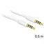 DeLock Klinkenstecker, 3,5 mm, 4-polig, weiß / Audiokabel / 0,5 m / vergoldete Anschlüsse