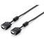 Equip 118810 schwarz / VGA-Anschlusskabel / Stecker/Stecker / 1 m / Ferritkern / max. 2048×1536