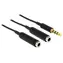 DeLock 3,5-mm-Klinkenstecker (M) - 2x 3,5-mm-Klinkenstecker (F) schwarz / Audiokabel / Splitter für 2 Kopfhörer / 0,25 m