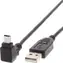 Techly USB-A auf Mini-USB-B 1,8 m schwarzes Kabel / USB 2.0 / abgewinkelter Stecker