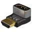 Goobay 72009 schwarz/silber / HDMI-Reduzierung / 90° abgewinkelt / 8K 60 Hz / vergoldete Anschlüsse