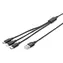 Digitus USB-A 3-in-1-Ladekabel, schwarz / Lightning, Micro-USB, USB-C / 1 m / Baumwollgeflecht