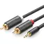 Ugreen 10513 Kabel Klinkenstecker 3,5 mm - 2x Cinch schwarz / Audiokabel / 5 m