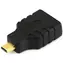 Logo -Adapter Micro-HDMI-Stecker auf HDMI-Buchse, schwarz / Adapter / vergoldete Anschlüsse