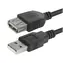 Logo USB-A-Verlängerungskabel (Stecker/Buchse), 3 m, schwarz / USB 2.0 / 480 Mbit/s