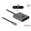 DeLock USB-C Switch 2:1 grau / Schalter / bidirektional / 10 Gbit/s / 8K 144 Hz / PD 100 W