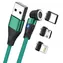 RealPower MagneticCharge3 grün / Magnetisches Ladekabel / USB-A / 3 A / 1 m / Adapter
