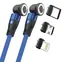 RealPower MagneticCharge 2 blau / Magnetisches Ladekabel / 1 m / Magnetstecker / 6 Adapter