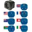Brennenstuhl Reiseadapter-Set, 7 Stecker, schwarz / Reiseadapter / 10 A / 250 V / geerdet