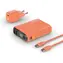 RealPower PB-10000 Set orange / Powerbank 10000 mAh / LED-Anzeige / USB-C PD / 22,5 W / inkl. Ladegerät und Kabel