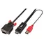 Lindy HDMI-zu-VGA-Kabel mit USB-Stromversorgung, schwarz / Kabel / 1920 x 1200 / 1 m