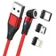 RealPower Magnetisches 3A rotes / Magnetisches Ladekabel / USB-A / 2 m / 6 Adapter