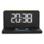 RealPower ChargeAir Uhr schwarz / Kabelloses Ladegerät mit Wecker / 10 W / USB-A-Ausgang / LED-Lampe
