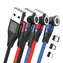 RealPower Magnetisches 3A-Set / Magnetisches USB-A-Ladekabel / 3 x 1 m / Adapter / 3er-Set