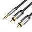 Vention BCFBD 3,5-mm-Klinkenstecker auf 2x Cinch, schwarz / Audiokabel / 0,5 m / vergoldeter Stecker
