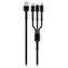 Colorway 3-in-1-Ladekabel, grau / Ladekabel / USB-A (Stecker), Lightning, Micro-USB und USB-C / 4 A / Nylon / 1,2 m