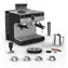 Krups Precision XP801T schwarze Hebel-Kaffeemaschine aus Edelstahl mit Drehregler