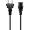 Goobay Netzkabel für PC und Monitor, gerade, schwarz / Stromkabel / 2 m