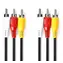 Nedis Composite-Videokabel 3x RCA - 3x RCA 1,5 m Schwarz / Kabel / Vernickelte Stecker / 480p