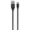 Devia Gracious Gewebtes Ladekabel schwarz / USB-A auf USB-C Kabel / Textilgeflecht / 1 m