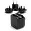 StarTech Reise-USB-Ladegerät schwarz / Reiseadapter / 2x USB / international