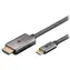 Goobay USB-C - HDMI Textilkabel schwarz/silber / Adapterkabel / 4K 60Hz / 2 m