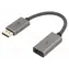 Goobay PLUS 75271 grau / Adapterkabel DisplayPort - HDMI / 4K 60Hz / 20 cm / 32 Gbit/s