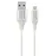 Cablexpert USB-A - Micro-USB weiß-silber / USB-Kabel / geflochten / 1 m