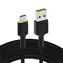 Green Cell Cable Ray schwarz / Datenkabel / USB-A auf USB-C / grüne LED-Hintergrundbeleuchtung / QC 3.0 / 1,2 m