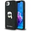 Karl Lagerfeld Monogramm Karl Kopf Anstecknadel iPhone 16e schwarz / Rückseite / Metallstift