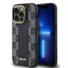 DKNY Leder-Rückseite mit Karomuster, schwarz / für Apple iPhone 14 Pro / MagSafe