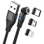 RealPower MagneticCharge3 schwarz / Magnetisches Ladekabel / USB-A / 3 A / 1 m / 6 Adapter