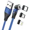 RealPower MagneticCharge3 blau / Magnetisches Ladekabel / USB-A / 3 A / 1 m / 6 Adapter