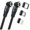 RealPower MagneticCharge 2 schwarz / Magnetisches Ladekabel / 1 m / Magnetstecker / 6 Adapter