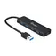 Equip USB-Hub mit 4 Ports, schwarz / USB-Hub / 4X USB-A 3.2 Gen 1 / USB-C-Adapter / 5 Gbit/s