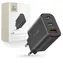 Tech-Protect NC30W schwarz / Ladegerät / 2x USB-C PD 30W / USB-A QC 3.0