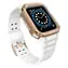 Hurtel Armor Case weiß, roségoldenes Armband / Hülle mit Armband / robust / für Apple Watch 38/40/41 mm