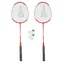 SULOV Badminton-Set rot / 2x Schläger 24 cm / 2x Bälle / Reisetasche