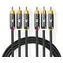 Nedis Composite-Videokabel Anthrazit / Videokabel / 3x RCA - 3x RCA / Vergoldete Anschlüsse / 480p / 2 m