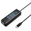 Orico PW3UR25-C3 USB-Hub, schwarz / 3x USB-A 3.0 / 1x RJ45 2,5G Ethernet / Kabellänge 1,8 m