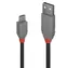 Lindy Anthra Line USB-A - Micro-USB B, schwarz, grau / USB-Kabel / USB 2.0 / 0,5 m / 480 Mbit/s