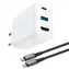Acefast A17 GaN-Ladegerät, weiß / Ladeadapter mit HDMI-Ausgang / 65 W / HDMI 4K 60 Hz / USB-C + USB-A