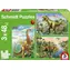 Schmidt Puzzle Dinosaurier-Abenteuer / 3x48 Teile / 26,3 x 17,8 cm
