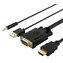 Orico XD-VATH schwarz / VGA-zu-HDMI-Kabel / USB-Audio / Full HD 60 Hz / 5 m