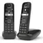 Gigaset AS690 Duo schwarz / Schnurloses Festnetztelefon / 2 Mobilteile / Telefonbuch für 100 Nummern